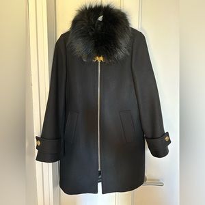 Zara Manteco Faux Fur Wool Blend Coat